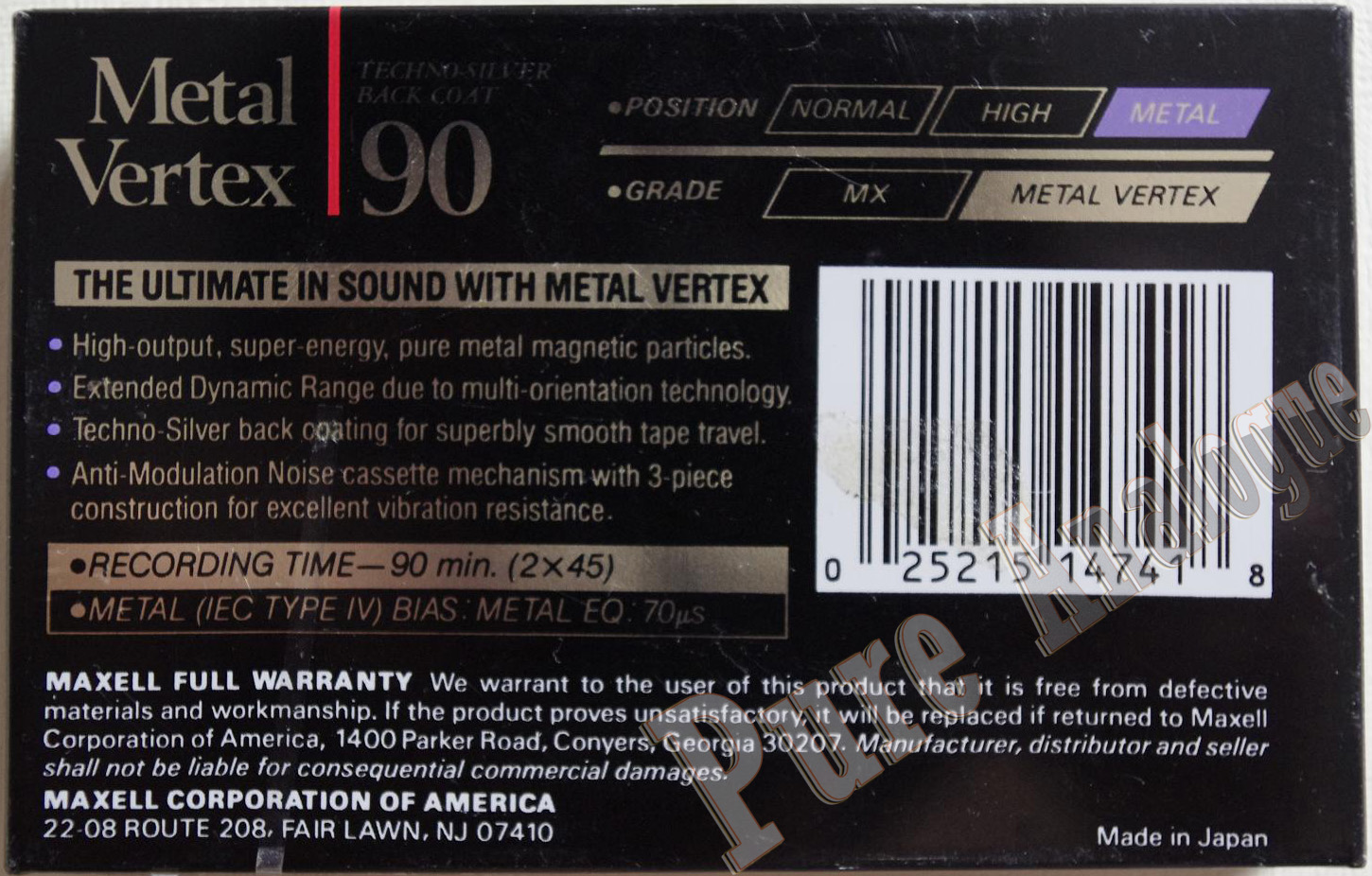 pureanalogue - Maxell Metal Vertex (1990) US